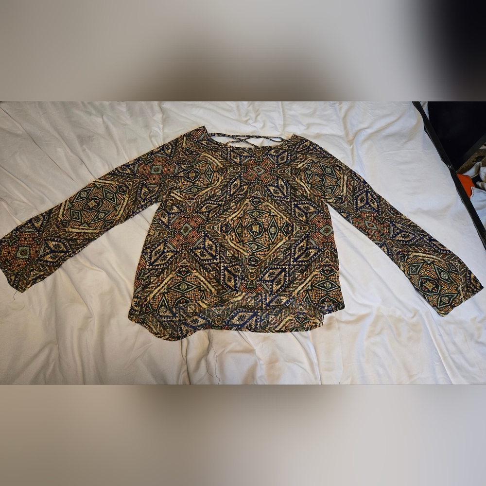 Mind Code Black Graphic Blouse